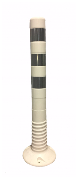 Flexible post 750 mm white, reflective stripes silver